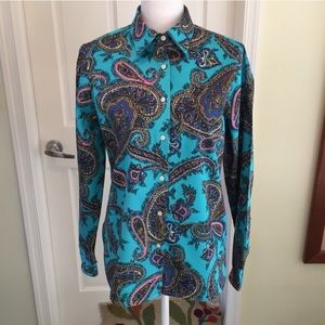 Talbots Small Paisley Button Down